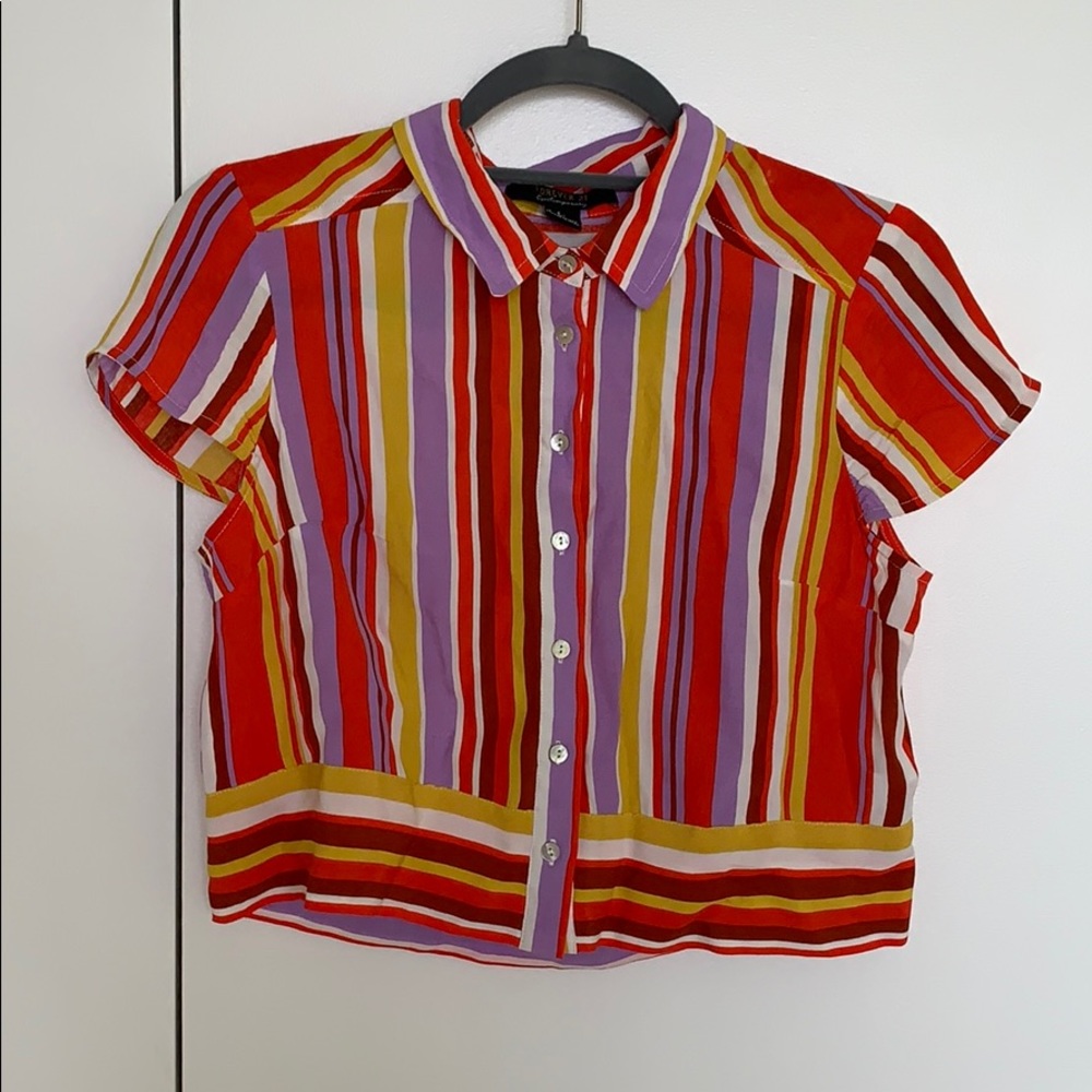 Colorful striped F21 crop top
